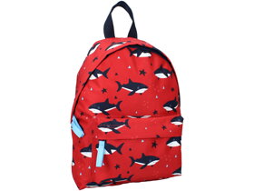 Kinderrucksack mit Haien rot