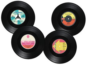 4er Set Untersetzer - Vinyl-Schallplatten