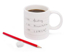 Kaffeebecher mit wiederbeschreibbarer Memofläche