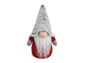 Roter Weihnachtswichtel mit Plüschmütze