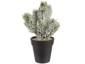 Deko-Weihnachtsbaum mit Schnee im Topf