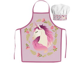 Mädchen Kochschürze mit Kochmütze Einhorn