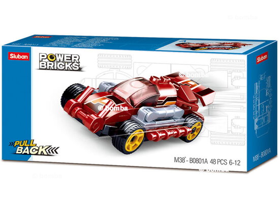 Sluban Pull-Back Car Fast Red