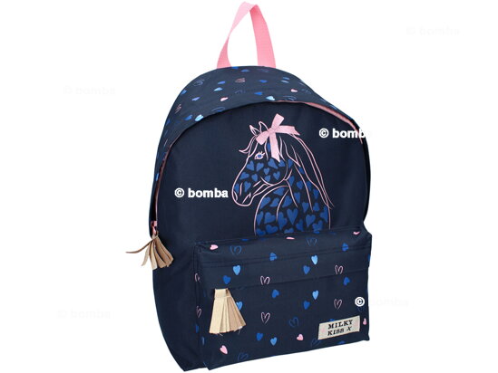 Blauer Rucksack Milky Kiss Pferdemotiv
