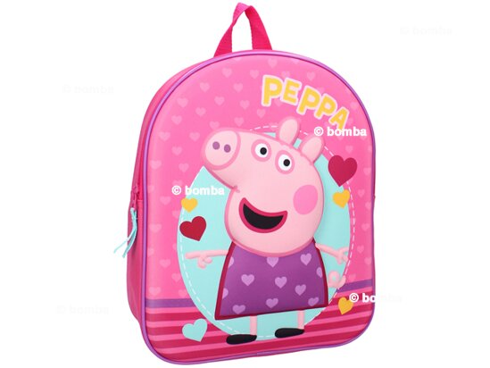 Kinderrucksack Peppa Pig mit Herzen 3D