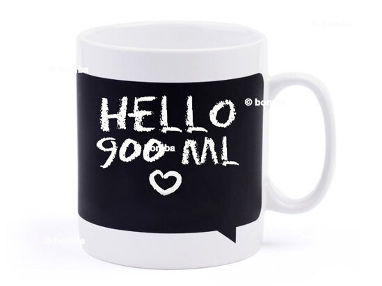 Maxi-Kaffeebecher mit Tafel und Kreide