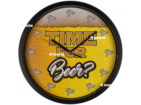 Wanduhr Zeit für Bier