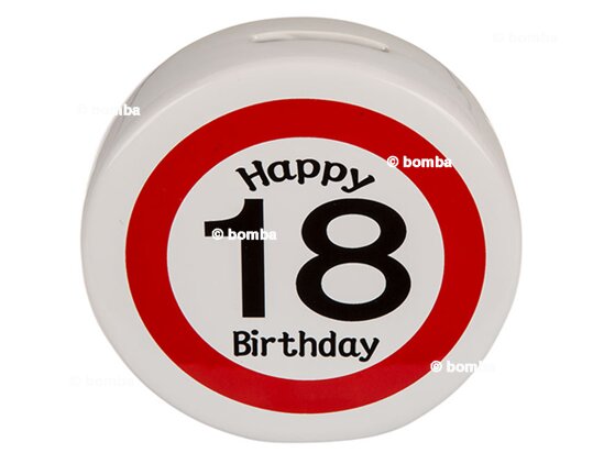 Keramik Spardose zum 18. Geburtstag