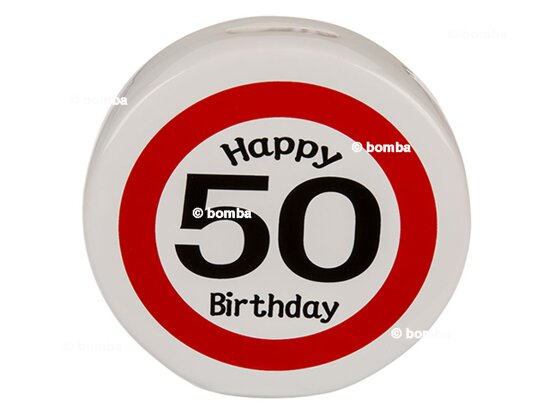 Keramik Spardose zum 50. Geburtstag