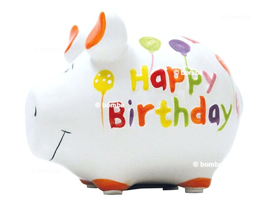 Keramik Sparschwein zum Geburtstag