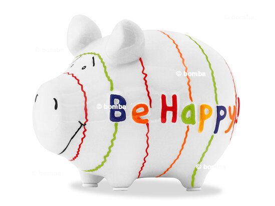 Keramik Sparschwein Be Happy!