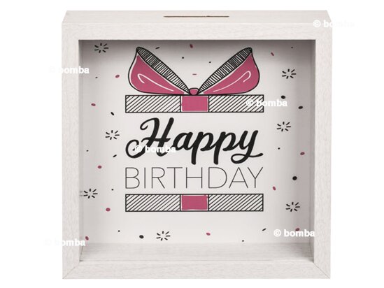 Spardose zum Geburtstag mit Glasfront