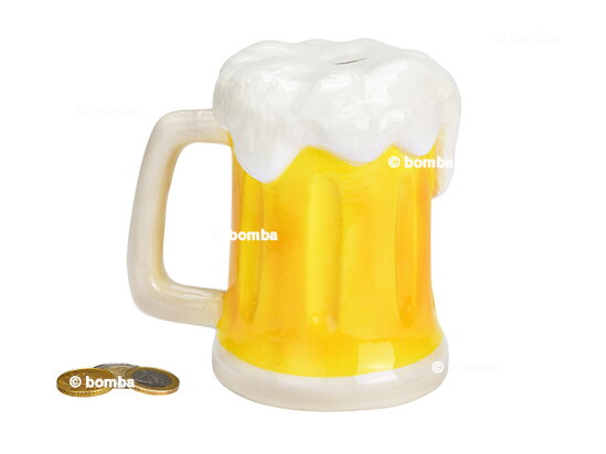 Spardose Bierkrug mit Schaum