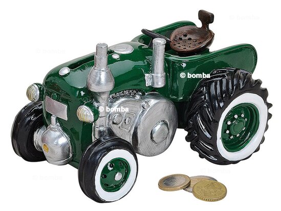 Spardose Traktor grün