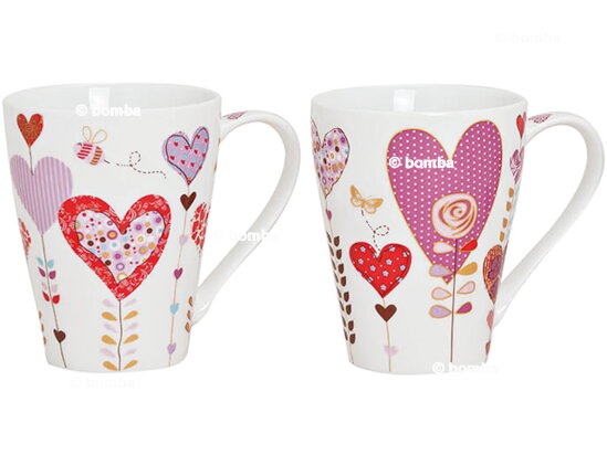 Kaffeetassen mit Herzen 2-er Set