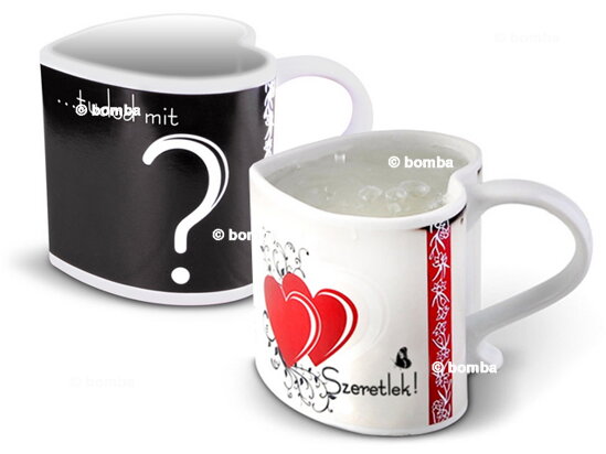 Zaubertasse mit Wärmeeffekt &quot;Szeretlek&quot;