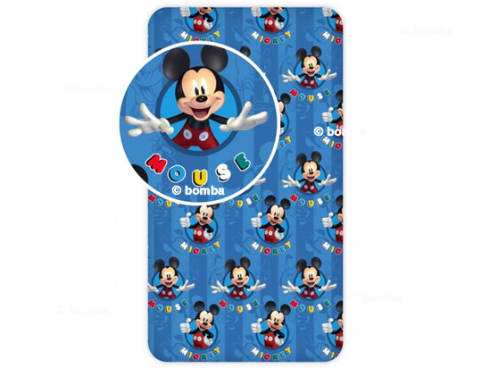 Spannbettlaken Mickey Mouse blau