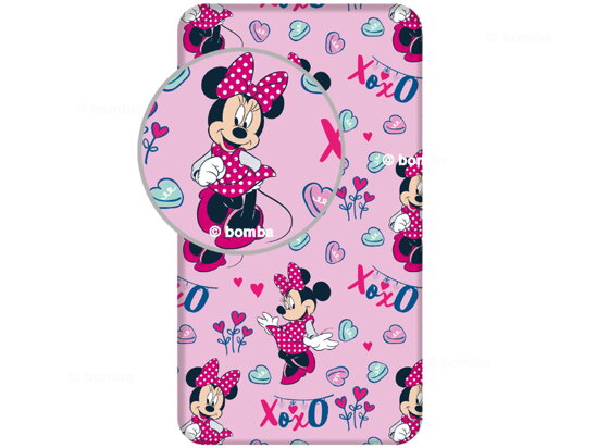 Spannbettlaken Minnie Mouse Hearts