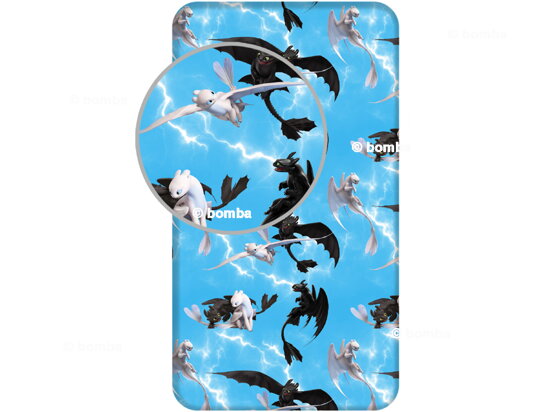 Spannbettlaken How to Train Your Dragon blau