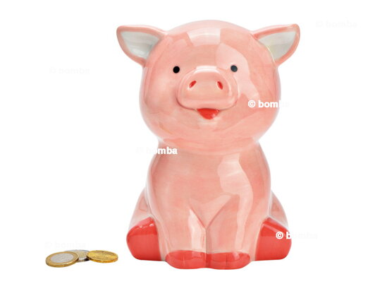 Spardose Schweinchen aus Keramik rosa