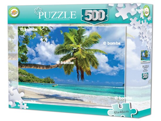 Puzzle Strand mit Palme - 500 Teile