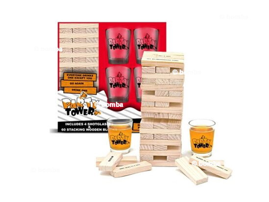 Trinkspiel Wackelturm aus Holz
