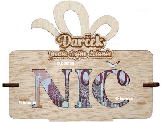 Holzverpackung für Geldgeschenk NIČ SK