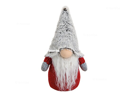 Roter Weihnachtswichtel mit Plüschmütze