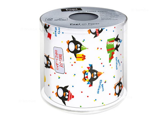 Weihnachtstoilettenpapier mit Pinguinen