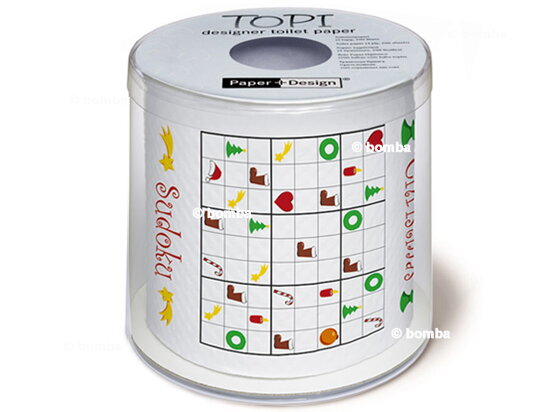 Weihnachtliches Sudoku-Toilettenpapier