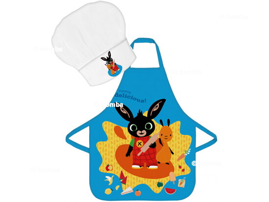 Kinderschürze mit Kochmütze Bing Bunny blau