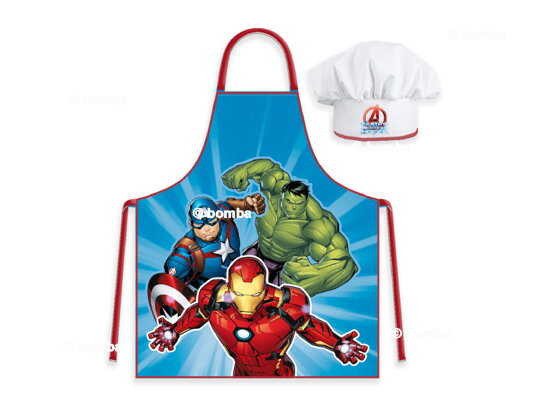 Kinderschürze mit Kochmütze Avengers