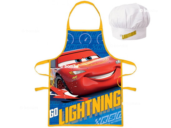 Kinderschürze mit Kochmütze Cars Lightning