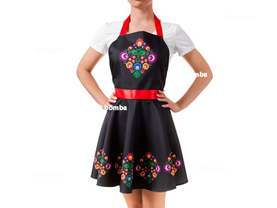 Kochschürze mit Volksmuster Blumen