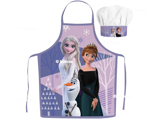 Kinderschürze mit Kochmütze Frozen Purple