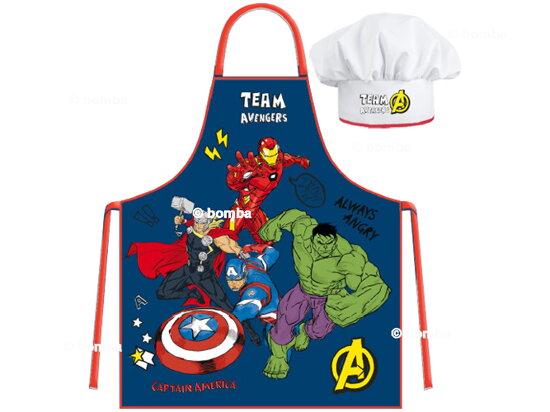 Kinderschürze mit Kochmütze Avengers Team