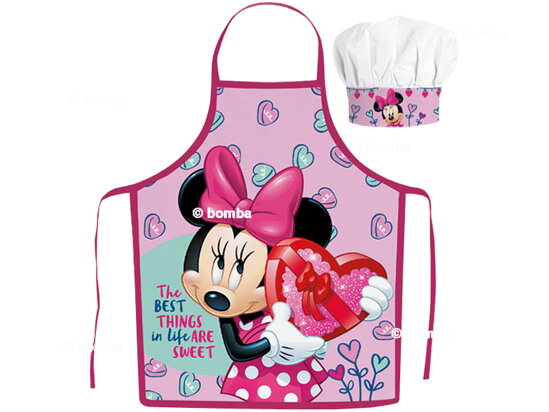Kinderschürze mit Kochmütze Minnie Mouse Sweets