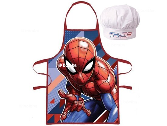 Kinderschürze mit Kochmütze Spiderman