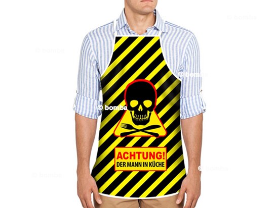 Schürze Der Mann in Küche