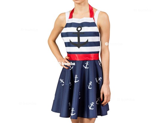 Kochschürze mit maritimen Motiven