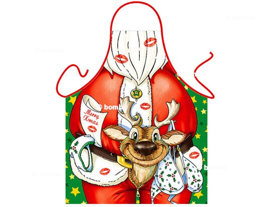 Schürze Weihnachtsmann mit Rentier