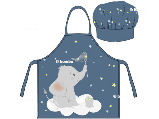 Kinderschürze mit Kochmütze Kleiner Elefant