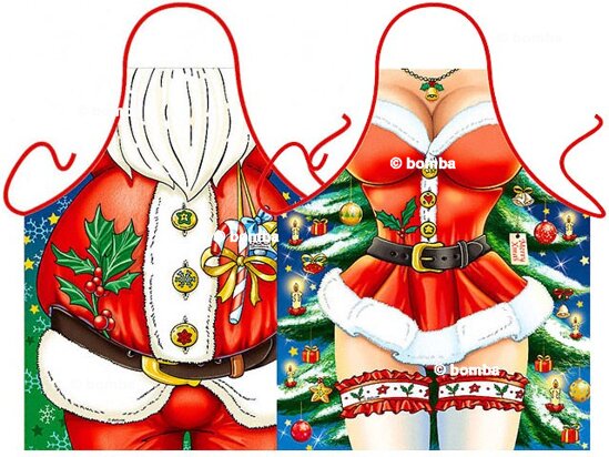 Schürzen Santa Claus und Sexy Weihnachtsfrau