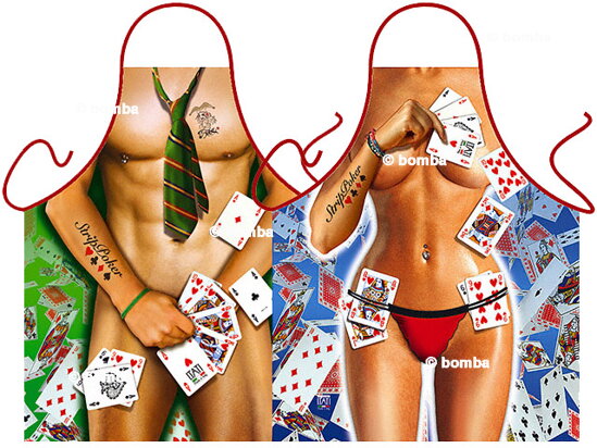 Schürzen Strip Poker Mann und Frau