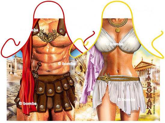 Schürzen Altrömischer Gladiator und Römerin